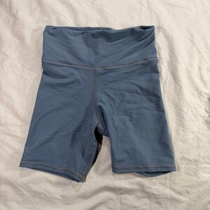 Chelsea B Kids Blue High Waisted Biker Shorts Athletic Dance Child Large Gym